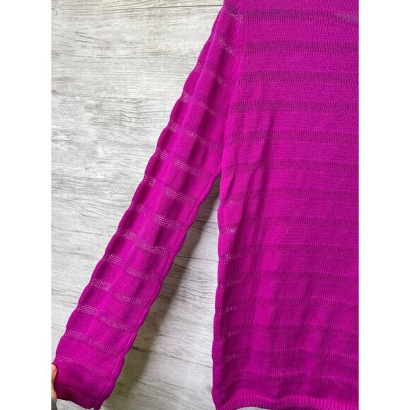 Ann Taylor Sweater Size S Womens Fuchsia Long Sleeve Lightweight Cotton - Picture 8 of 8